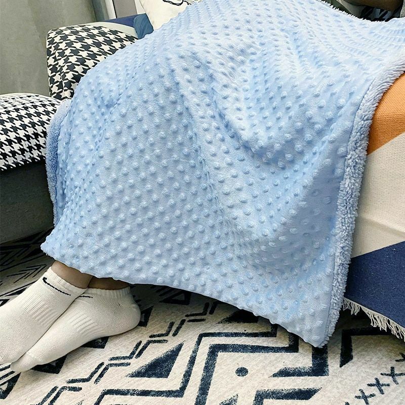 Baby Blanket Swaddling Thermal Soft Fleece Winter Solid Bedding Set Cotton Quilt
