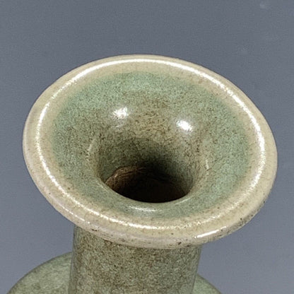 Antique Ru Ware Vase Crackle Glaze Mallet Shape Small Collectible Decor