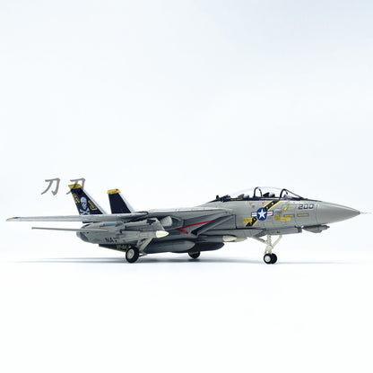 1:100 American F-14a Tomcat Fighter Alloy Model Vf-84 Pirate Flag Squadron