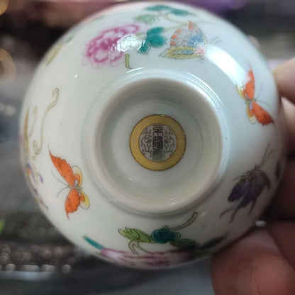 100ML Chinese Antique Colored Butterfly Master Tea Cup