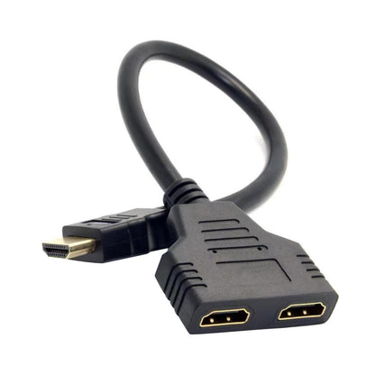 HDMI 1 in 2 out Splitter Crossover Male To Dual Female 2.0 Converter HD cable