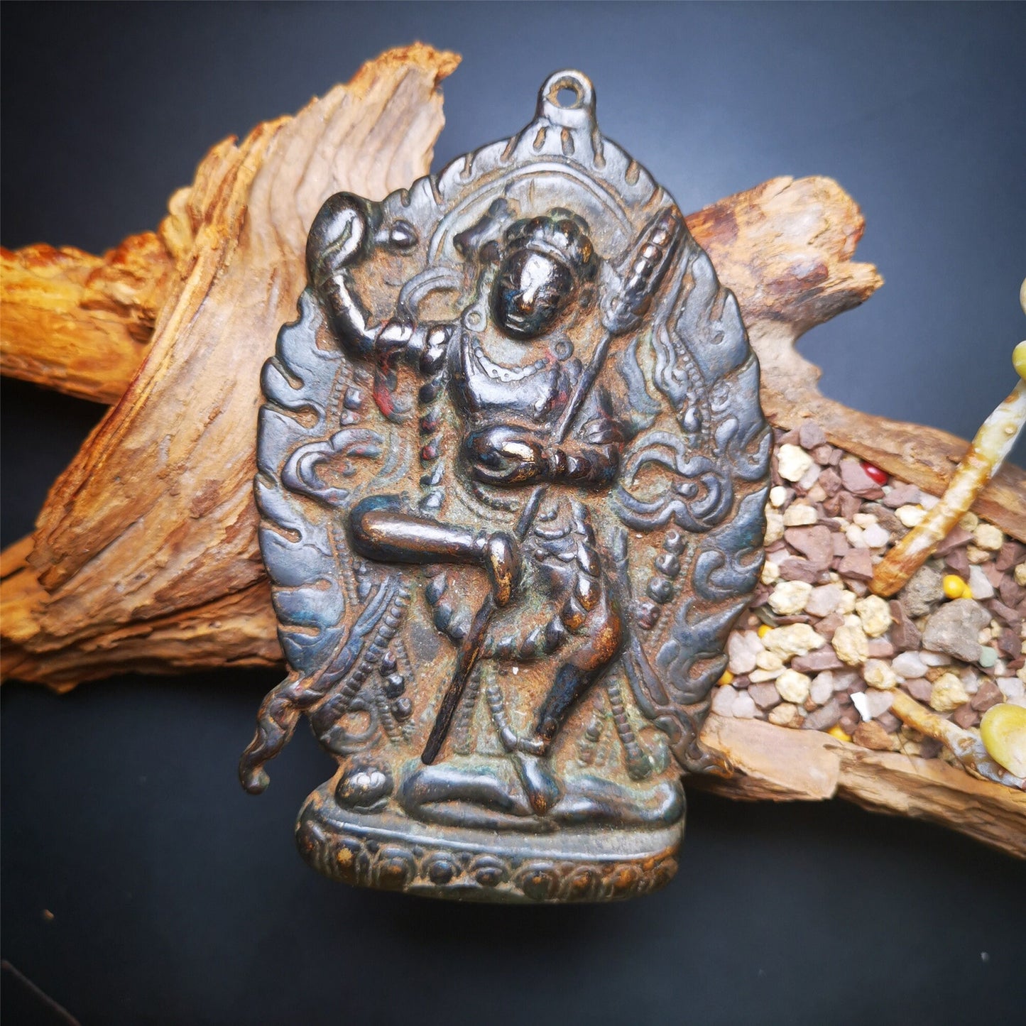 Acient Tibetan Buddhist Statue Troma Nagmo krodikali Black Wrathful