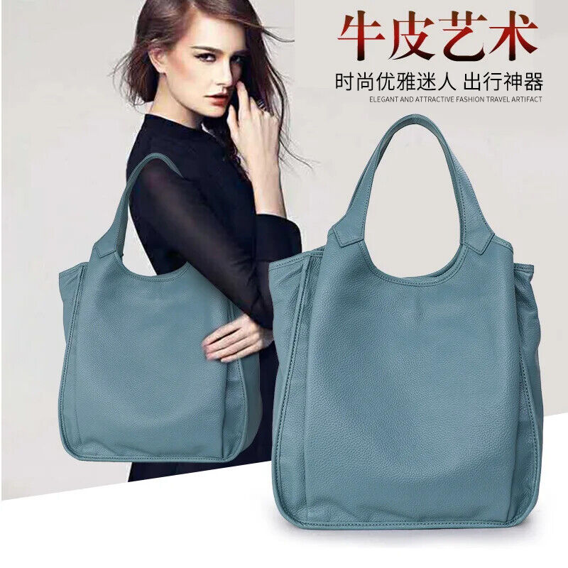 Women Genuine Leather Cowhide Shopper Bag High Grade Ladies Handbag
