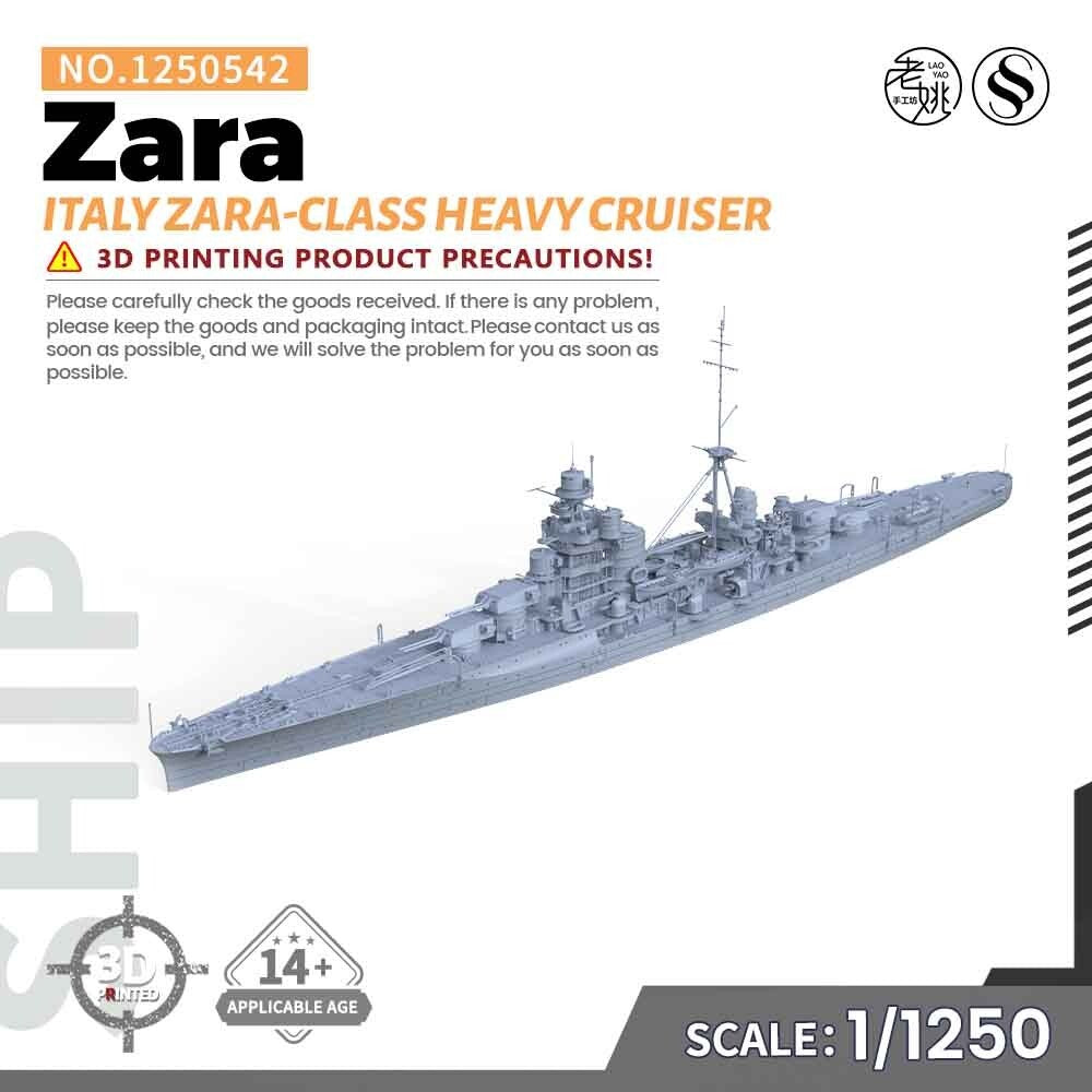 SSMODEL SS1250542 1/1250 Military Model Kit Italy Zara-class Heavy Cruiser Zara