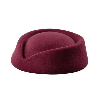 Women Wool Felt Beret Hat Teardrop Fancy Stewardess Air Hostesses Dress Hat