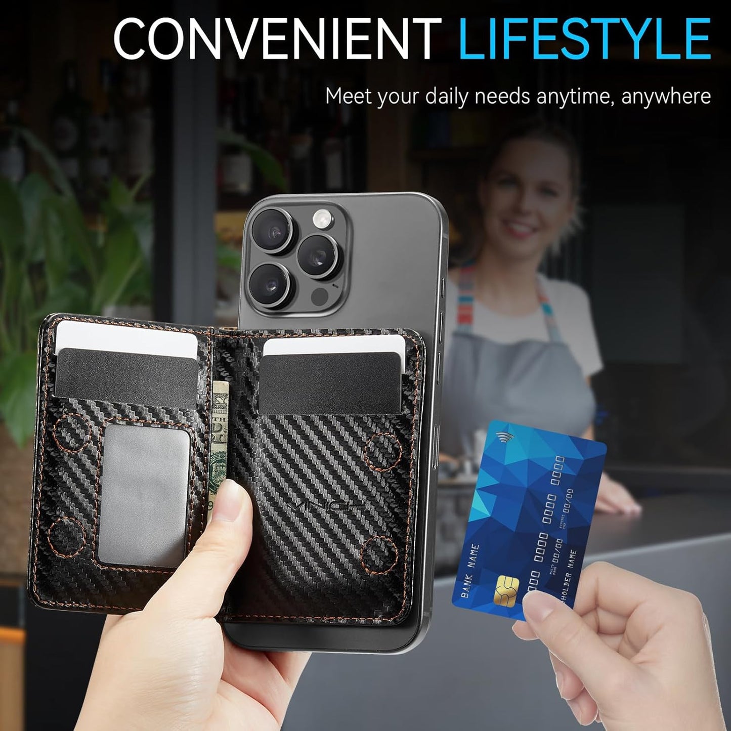 for Magsafe Wallet Magnetic RFID Blocking Card Holder Compatible with Magsafe Ph