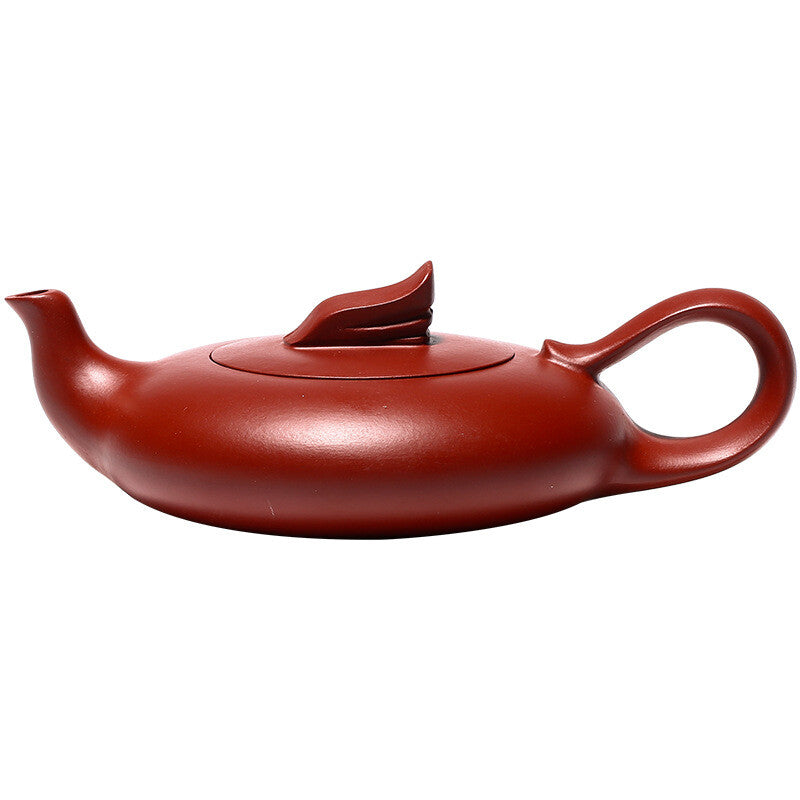 175cc Purple Clay Pot Flat Feihong Pot Yixing Hand-made Raw Ore Dahongpao Teapot