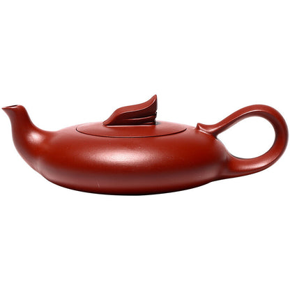 175cc Purple Clay Pot Flat Feihong Pot Yixing Hand-made Raw Ore Dahongpao Teapot