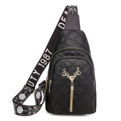 Tassels Women Crossbody Bags Chest Bag PU Waist Belt Bag Handbag