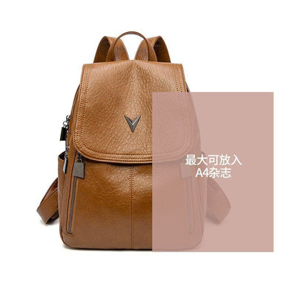 Backpacks Genuine Leather Backpack Travel Bags Anti-theft Vintage Waterproof 1PC