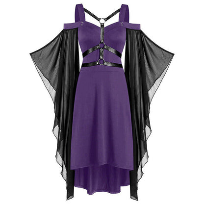 Devil Fashion Womens Steampunk Waistcoat Corset Dress Black Gold Gothic