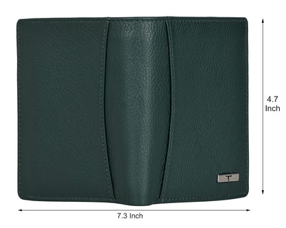 New Green Bi-Fold Leather Men's Wallet RFID Protection Gift Item