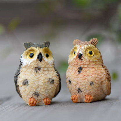 Figurine Owl Craft Cute Owl Miniatures Bonsai Home Fairy Garden Ornament Decor