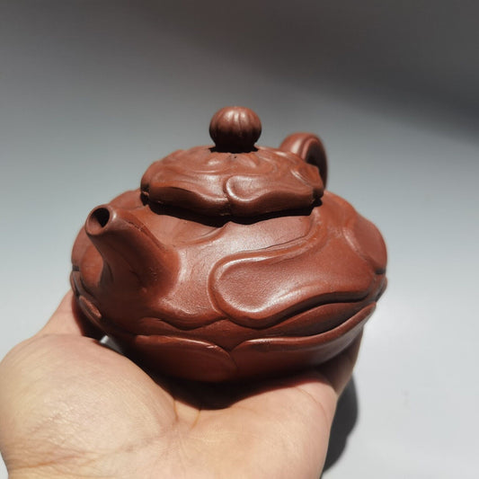 Chinese Yixing Zisha Clay Handmade Exquisite Kung Fu Tea Set Teapot （风卷葵 底款：时大彬）