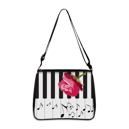 Music Print Handbags Causal Shoulder Bags Crossbody Purse Satchel Messenger Bag