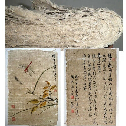10pcs Handmade Paper Mulberry Bark Fiber Xihe Hemp Paper Painting Calligraphy