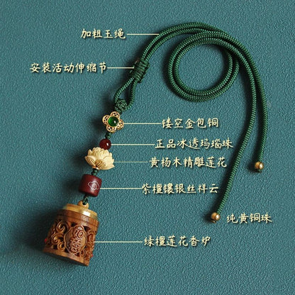 Sandalwood Green Sandalwood Car Charm Aromatherapy Rearview Mirror Pendant