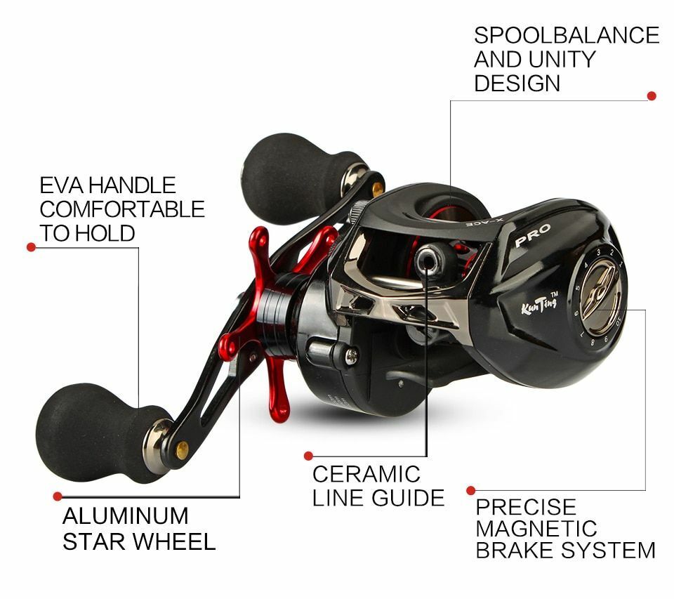 Baitcasting Fishing Reel Equipped Strands Line Braking Power Quality Ultra Light