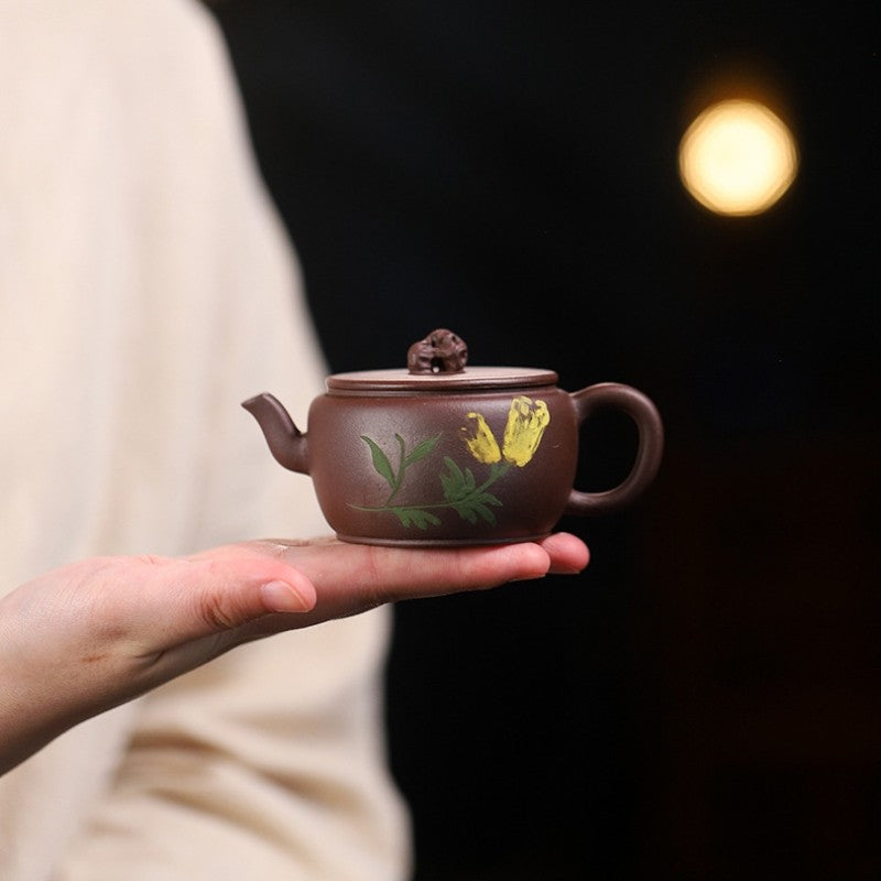 120ml Marked Tea Pot 7 Infuser Holes Real Yixing Zisha Purple Clay Pot On Sales