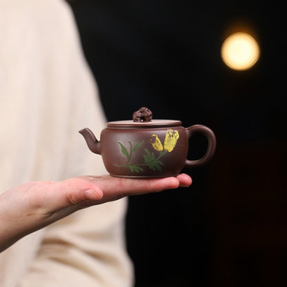 120ml Marked Tea Pot 7 Infuser Holes Real Yixing Zisha Purple Clay Pot On Sales