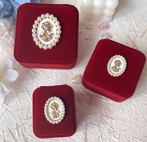 Jewelry Box Vintage Velvet Ring Pendant Bracelet Necklace Display Organizer Gift