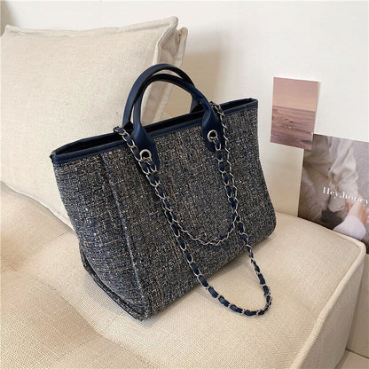 Luxury Large Canvas Bag Fashion Handbag Shoulder Bag Purse 25*11*17/43*19*29 CM