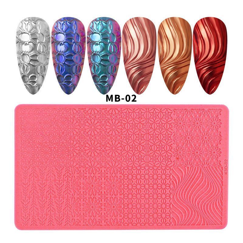 Nail Art Tool Silicone Stamping Plates 3D Template Manicure Design Printing Mold