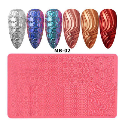 Nail Art Tool Silicone Stamping Plates 3D Template Manicure Design Printing Mold