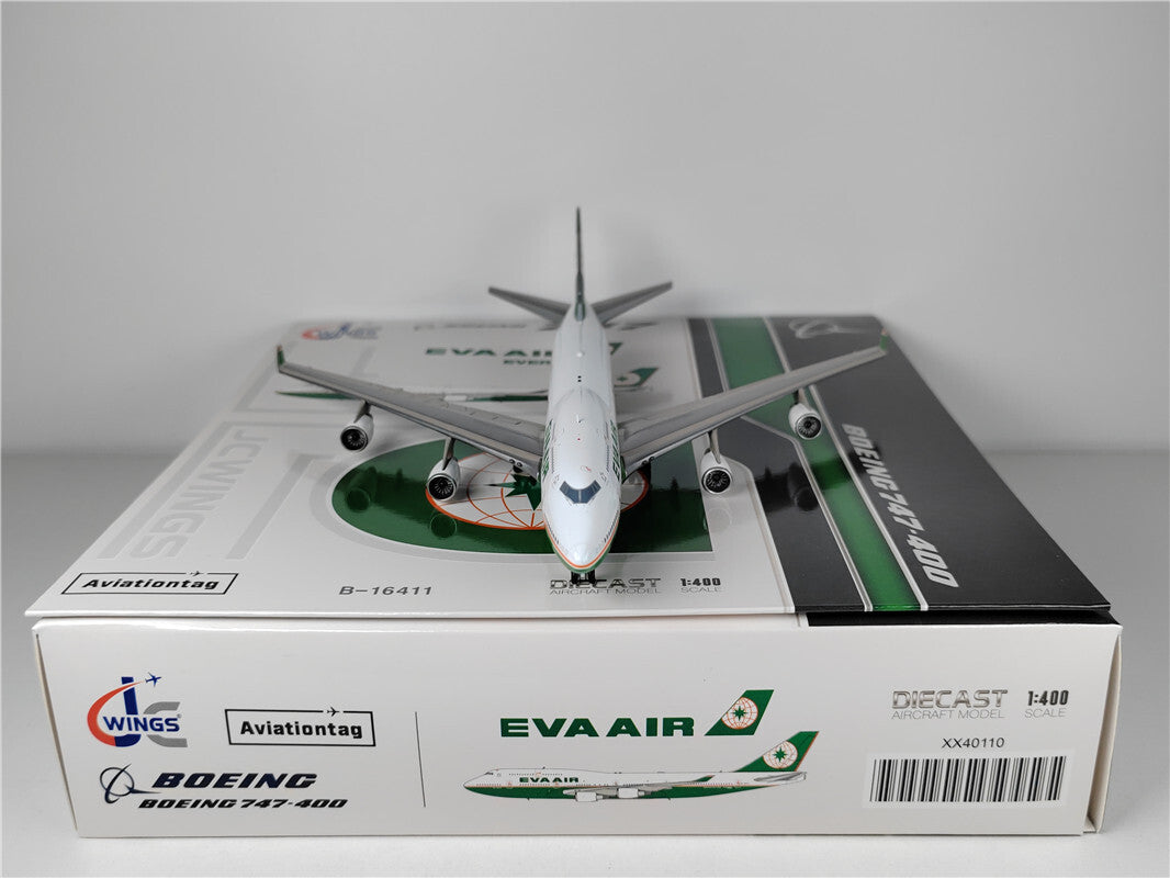 1:400 JC Wings EVA AIR BOEING B747-400 Passenger Airplane Diecast Aircraft Model