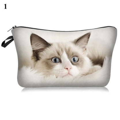 3D Pug Dog Printed Cosmetic Bag Cute Makeup Organizer Bag Travelling Handbag 1PC