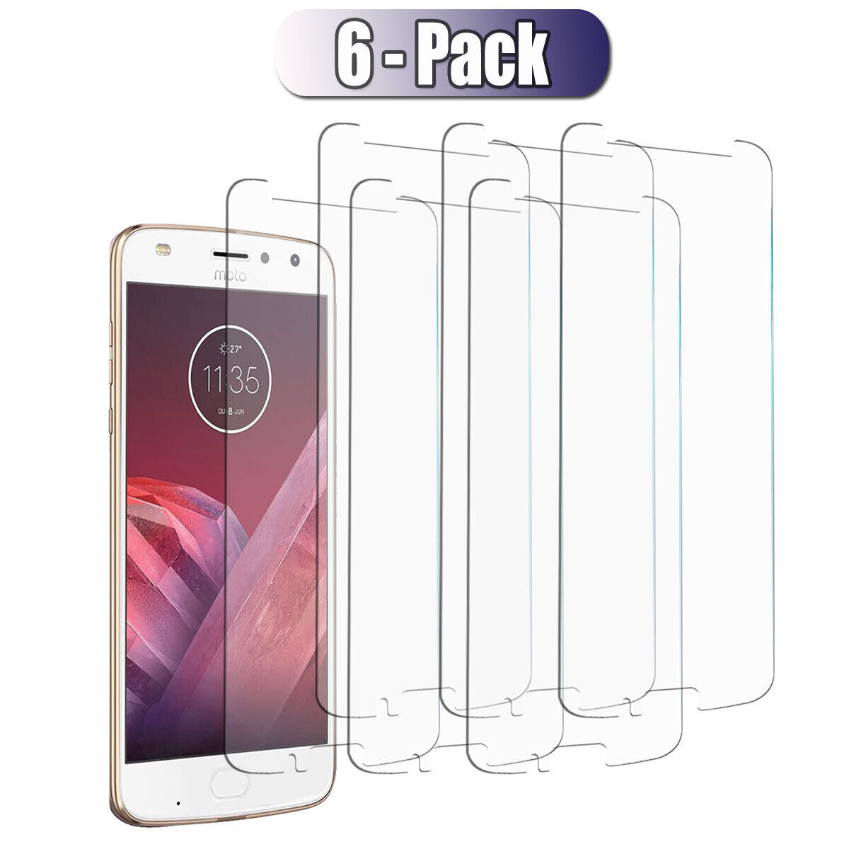 For Motorola Moto Z2 Play/Force Tempered Glass Clear Ultra Slim Screen Protector
