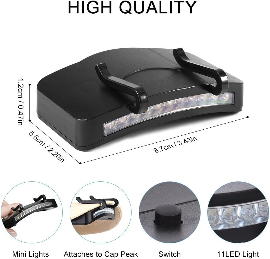 4x Ultra Bright Hand Free LED Clip on Cap Light for Fishing Camping Baseball Cap