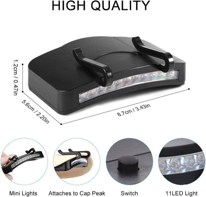 4x Ultra Bright Hand Free LED Clip on Cap Light for Fishing Camping Baseball Cap
