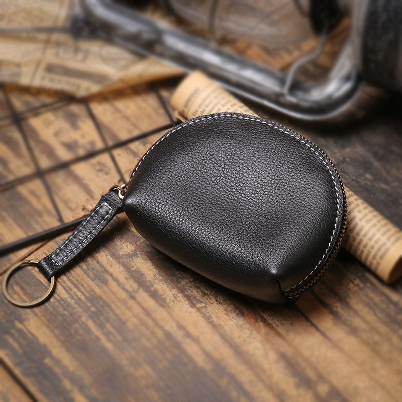 Genuine Leather Coin Purse Short Wallet Key Holder Small Money Pouch Zipper Bags