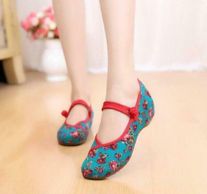 Retro Ethnic Women Embroidered Dragon Slipper Loafer Mary Janes Flat Shoes New