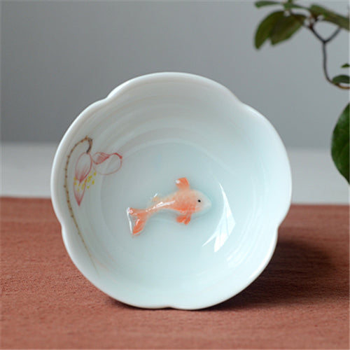 Chinese Tea Cup Handpainted Flower Ceramic Master Cup 80ml Kung Fu Tea Cups New