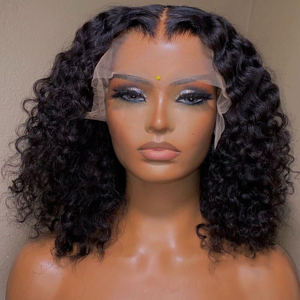 13x4 Deep Wave Lace Wig Curly Human Hair Wigs Wig Wave Lace Bob Wig Women