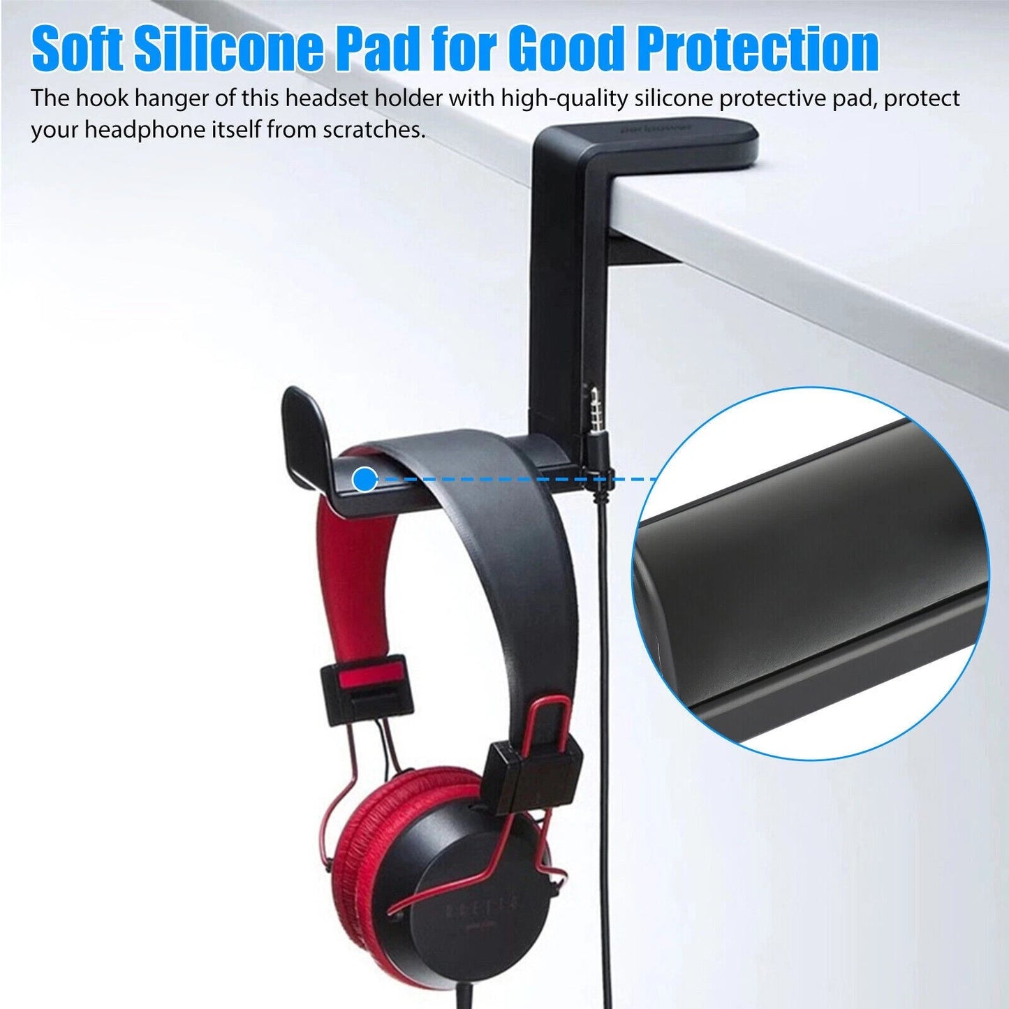 Rotating Headphone Stand Gaming Headset Holder Adjustable Under Desk Hanger Lot