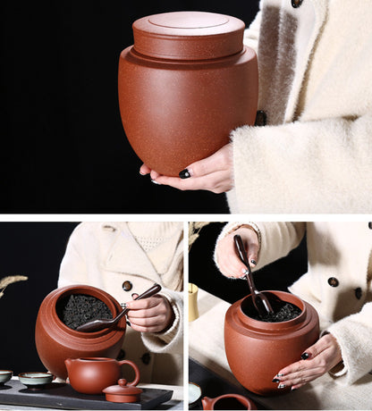 Handmade Tea Canister Sealed Lid True Yixing Zisha Clay Caddy For Loose Tea New