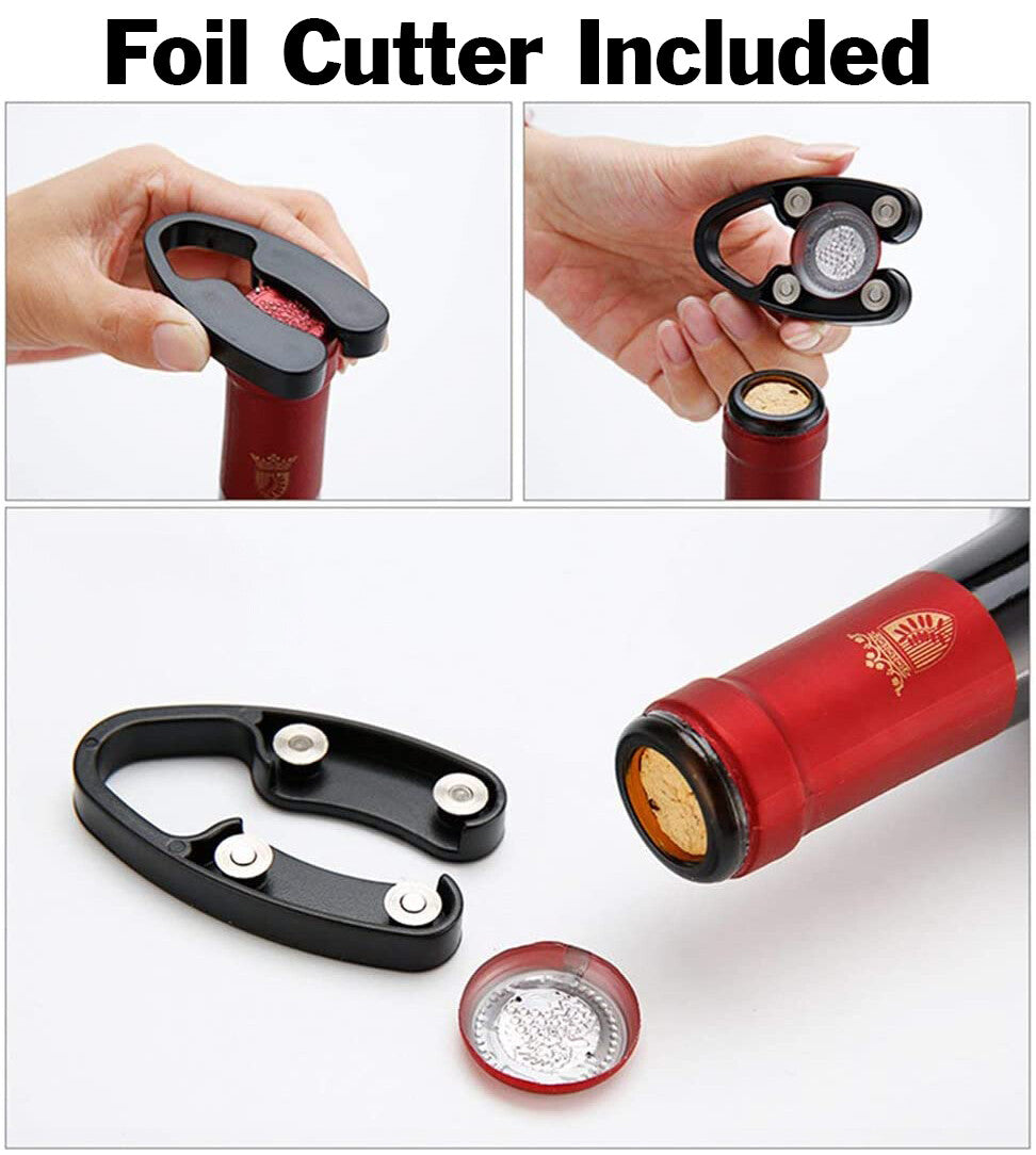 Electric Wine Bottle Opener, Automatic Corkscrew with Foil Remover (Silver)