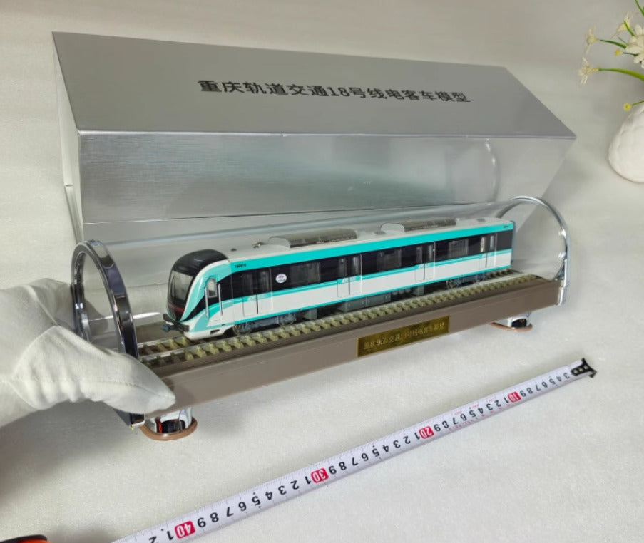 1:68 40CM Chongqin Rail Transit Line 18 Electric Passenger Trains Diecast Model
