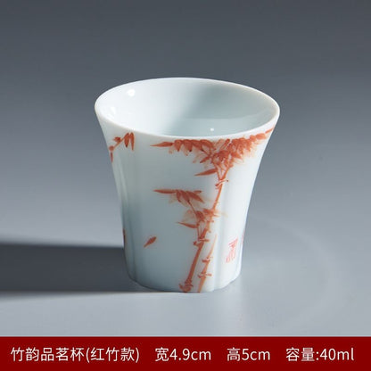 Bamboo Patterned Tea Cup Hand Drawn Single Cup Master Cup Teacup Fragrance Cup