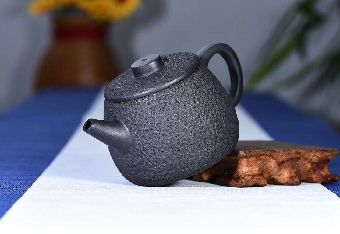 260cc Chinese Handmade JuLun Tea Pot Purple Sand Black Clay Gongfu Rich Iron Tea Pot-