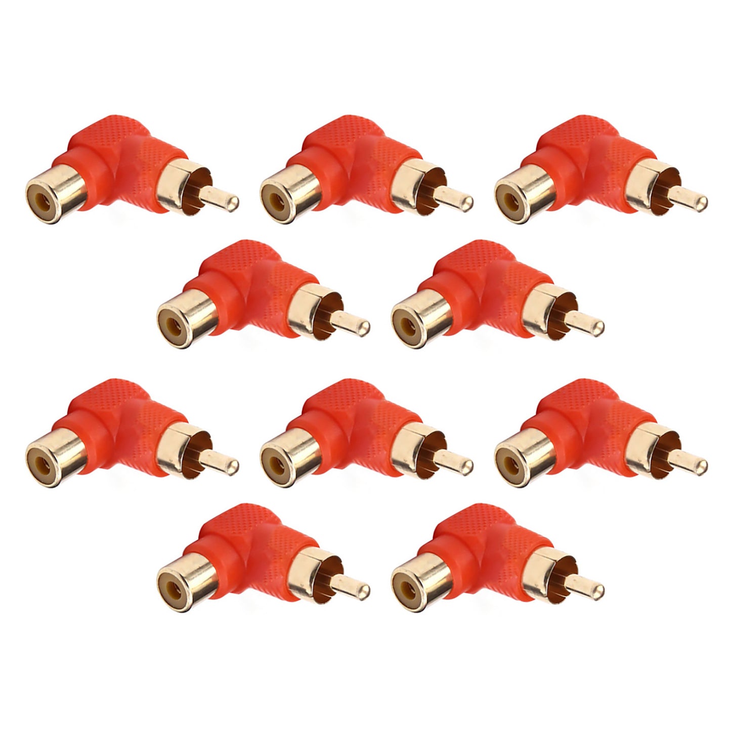 10Pcs RCA Right Angle Connector Plug Adapters Connector Repair Accessories cc