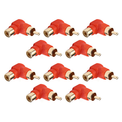 10Pcs RCA Right Angle Connector Plug Adapters Connector Repair Accessories cc