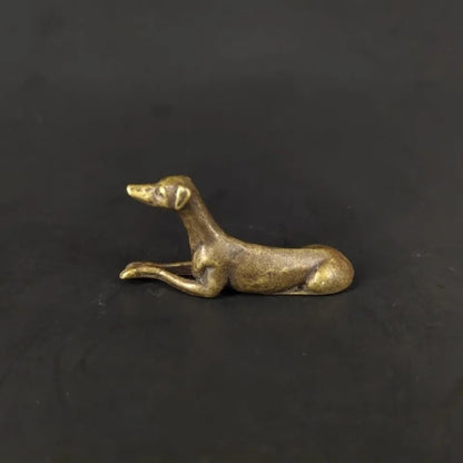 5cm Brass Dog Statue Puppy Ornaments Crafts Tea Pet Home Decor Animal Figurine