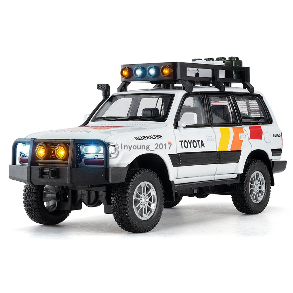 1/24 Land Cruiser LC80 Model Car Diecast Toy Cars Toys for Boys Kids Gifts White