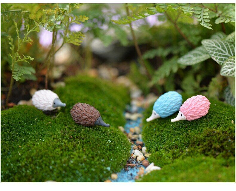 Moss Micro Landscape Garden Deco Mini 8pcs Color Hedgehog Decoration Supplies