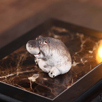 Creative Tea Pet Chinese Yixing Zisha Purple Clay Animal Statue Lion Small Size