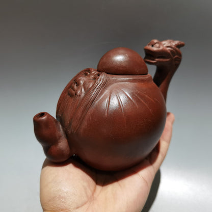 Chinese Yixing Zisha Clay Handmade Exquisite Teapot（寿星壶 底款：时大彬）